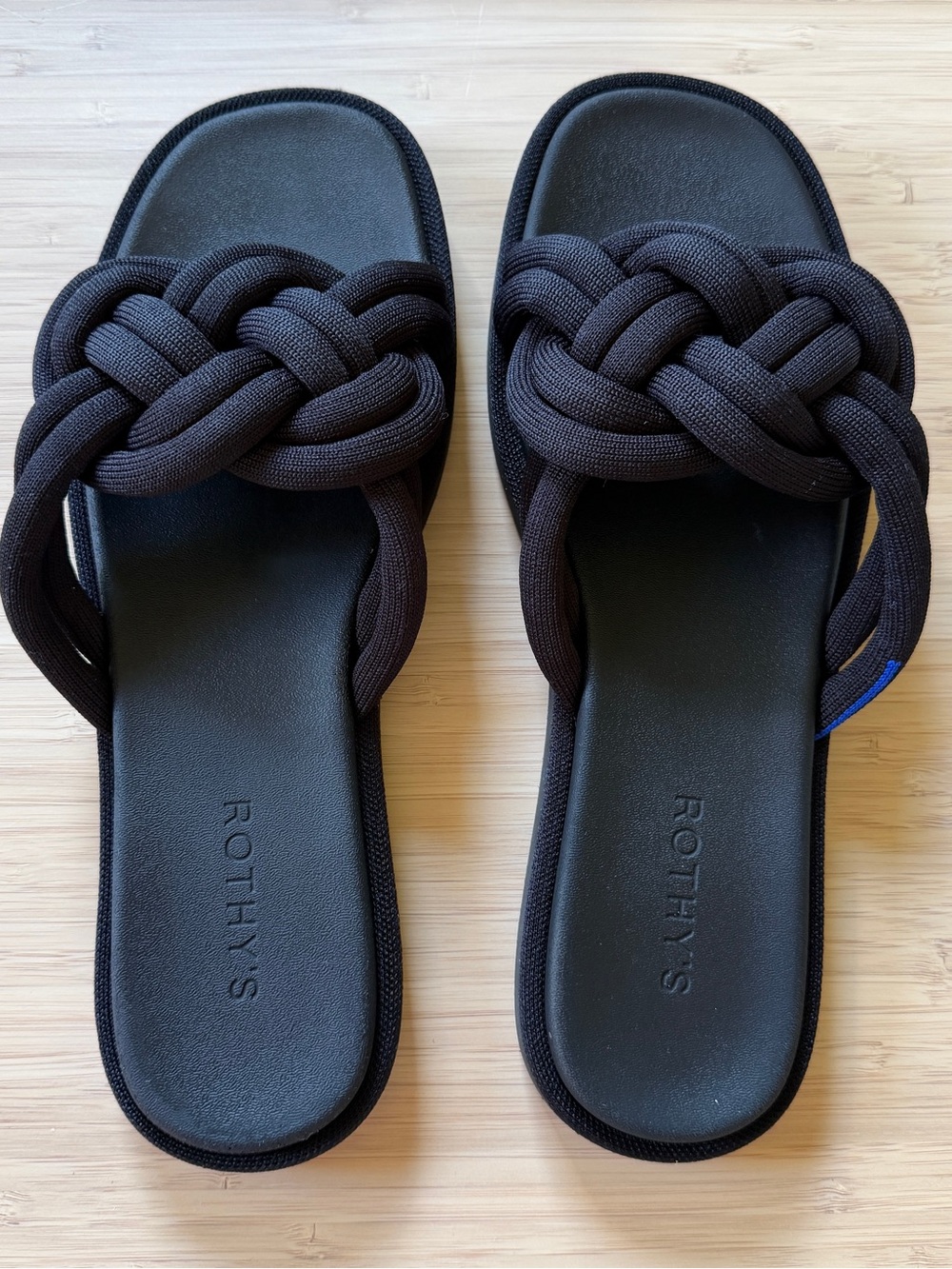 Rothy's Black Braided Knot Slide Sandals - Women - Picture 4 of 8